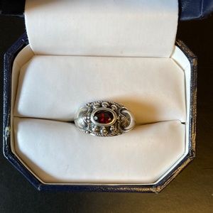NEW Sterling Silver and Garnet Ring